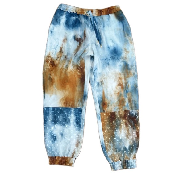 Authentic Louis Vuitton Tie Dye Silk Pants Men's Size 42 Pockets Made in Italy - Picture 1 of 16